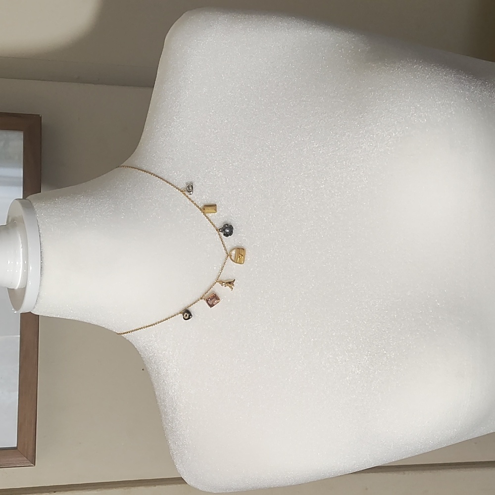 NWT COACH Mini Tabby Gold and Black Charm Necklace - Picture 7 of 10